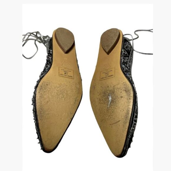 Naughty Monkey Flat Ballet-Style Sequin-Covered Shoes with Ties Size 8.5  EUC - Picture 11 of 11